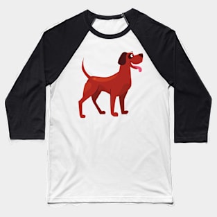 Pinscher Dog in Red Baseball T-Shirt